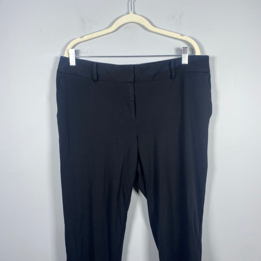 Talbots Hampshire Ankle Pants Womens 14W Black Lightweight Ponte Knit Tapered - Picture 2 of 7